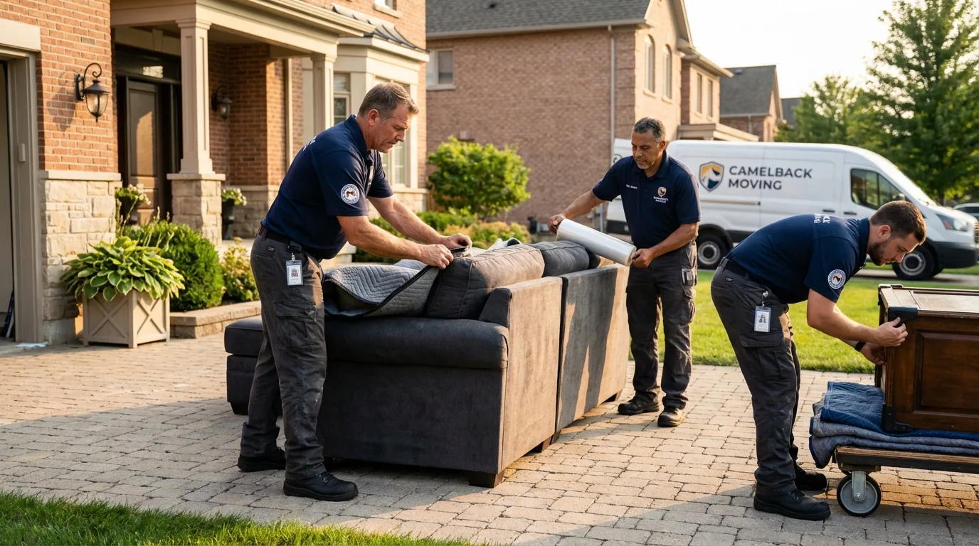 Large estate moving crew wrapping furniture in Waitsburg, WA