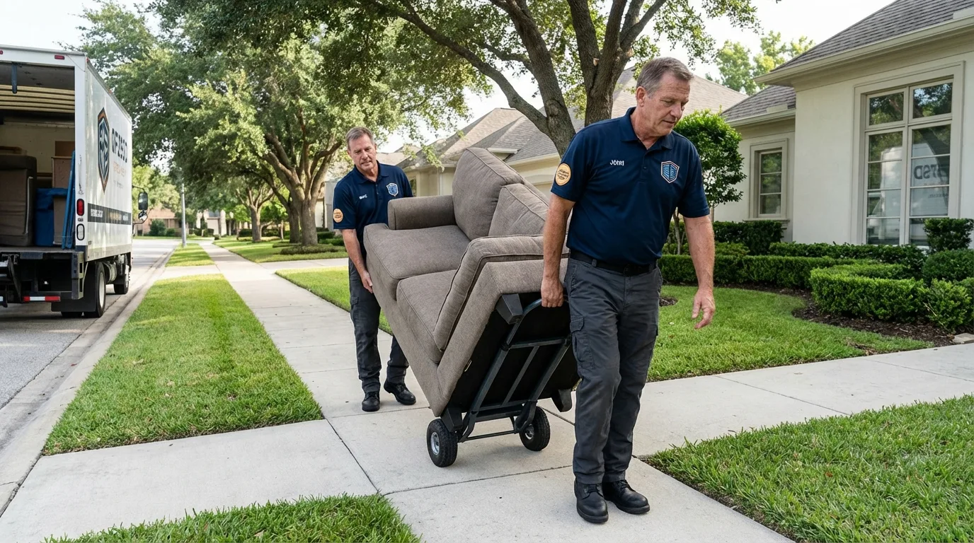 Local residential moving crew loading furniture in Waitsburg, WA